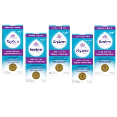 5 Pack Replens Long Lasting Vaginal Moisturizer 14 Applications 35g Each - Image 1 of 4