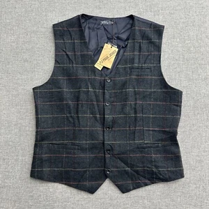 PJ Paul Jones Herringbone Wool Blend Button Front Vest Size Extra Large NWT - Picture 1 of 9
