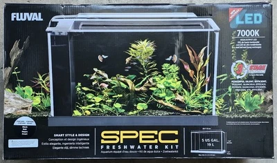 FLUVAL SPEC AQUARIUM KIT - BLACK - 5 GALLON - DESKTOP GLASS AQUARIUM - 10516 - Image 1 of 4