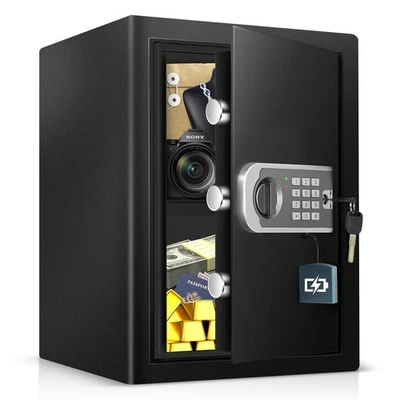 BIOAEYOK 2.4 Cub Home Use Safe Box Fireproof Waterproof, Fire Proof Safe with Digital ...