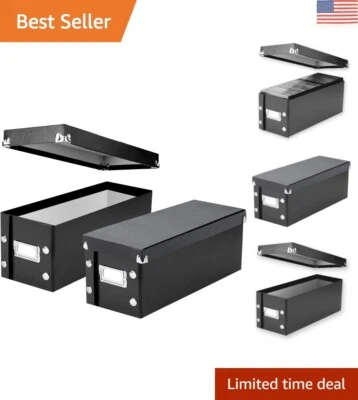 Elegante caja de almacenamiento de CD negra - Paquete de 2 - Organización sin esfuerzo para 165 discos Foto 1 de 4