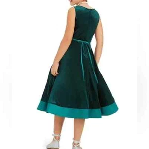 NWT Rare Editions Green Pearl-Trim Velvet Party Dress Size 10 MSRP$59 - Picture 1 of 7