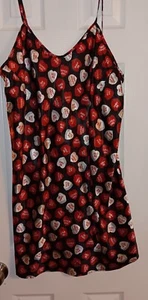 Damen Nachthemd Satin rot Süßigkeiten Herz Valentinstag Größe 1X - Bild 1 von 7