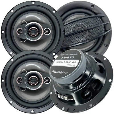 4x Audiobank  800 Watts 6.5" 4-Way Car Audio Stereo Coaxial Competition Speakers - Image 1 of 4