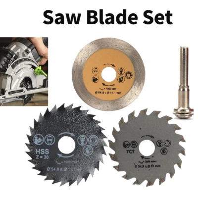 3Pc 50mm Circular Saw Disc Set Dremel Accessory Mini Drill For Wood Rotary Tool - Image 1 of 4