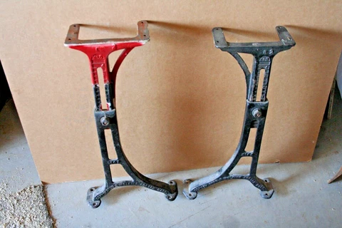 Vtg Kenney Bros & Wolkins    Adjustable Cast Iron Table Desk Legs Cover