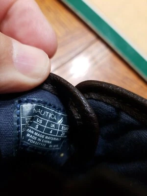 Zapato Bota Nautica Niños Marrón Talla 5 Cremallera Lados Encaje Frontal Tirar On Foto 1 de 4