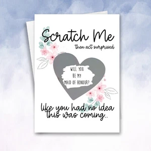 Personalizado Will You Be My Bridesmaid Maid Of Honour Flor Rascador Niña Invitación - Imagen 1 de 10