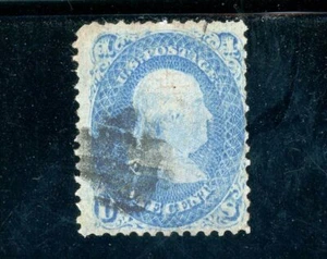 Scott 92 Used FVF US 1867 Franklin +Grill Very Thin Paper Var SCV $750 - Picture 1 of 2