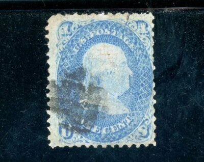 Scott 92 Used FVF US 1867 Franklin +Grill Very Thin Paper Var SCV $750 - Image 1 of 2