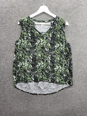 Caslon бак женщин маленький зеленый черный камуфляж цветочный мягкий легкий топ новый без ЯРЛЫКОВ - Изображение 1 из 4