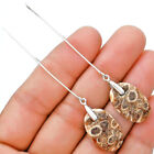 Natural Flower Fossil Coral 925 Sterling Silver Earrings Jewelry E-1089