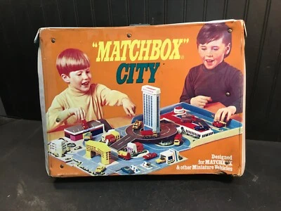 Vintage Matchbox City  Site Playset Vinyl 1973 Carry Case Free Shipping - Image 1 of 4