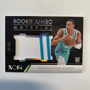 2022-23 Noir Bryce Mcgowens Rookie Jumbo Material Jersey Silver /99 Hornets - Picture 1 of 2