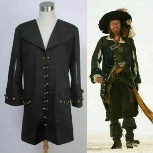 Pirates of the Caribbean Captain Hector Barbossa Coat Jacket Halloween Costum & - Picture 1 of 5