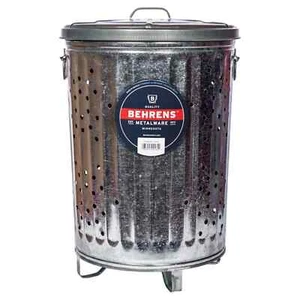 Behrens 20 gal Galvanized Steel Outdoor Refuse / Composter Can with Lid - Picture 1 of 9