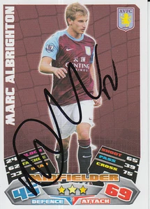 ASTON VILLA HAND SIGNED MARC ALBRIGHTON MATCH ATTAX CARD 11/12. - Picture 1 of 1