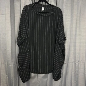 Top túnica asimétrica MSquare by Neetu Malik para mujer 2 rayas negras Lagenlook - Imagen 1 de 11