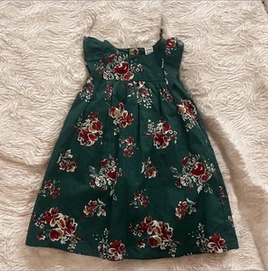 Carter’s Toddler Girl Dark Green Flower Print Dress Size 4T/4A - Picture 1 of 5