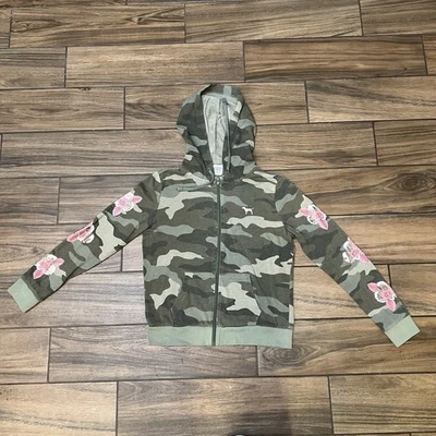 Sudadera con Capucha Victoria's Secret Rosa Camuflada Bling Talla Pequeña Foto 1 de 4