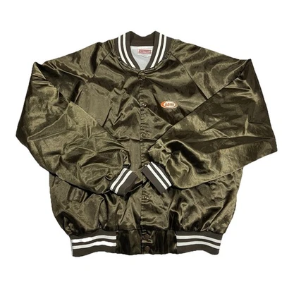 Vintage A&W Root Beer Hartwell Satin Jacket XL Made in USA Brown Varsity - Image 1 of 4