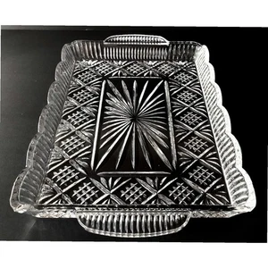 Bandeja para servir Godinger Dublin rectangular con mango de vidrio soplado 16" - Imagen 1 de 9