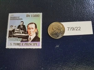 Guglielmo Marconi Inventor Radio Telegraph 2008 S. Tome E Principe Stamp - Picture 1 of 1
