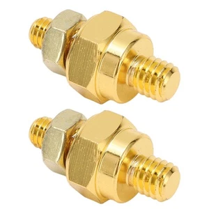 Car 2 Pcs Battery Terminal Adapters Brass Battery Terminal Adapters Side Post - Picture 1 of 12