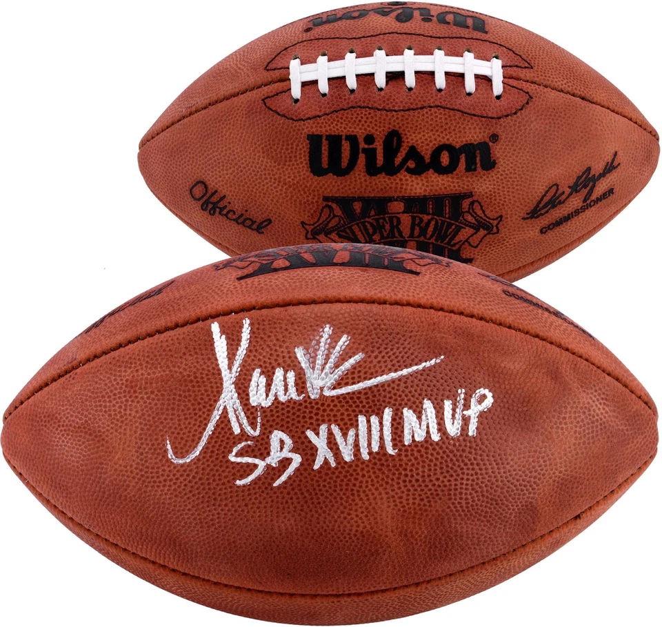 Fútbol americano firmado por Marcus Allen Oakland Raiders SBXVIII y SBXVIII MVP Insc Foto 1 de 1