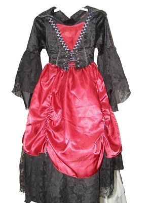 Halloween Hallow's Eve age 5-6 dressing up costume gothic dress red black lace - Image 1 of 4