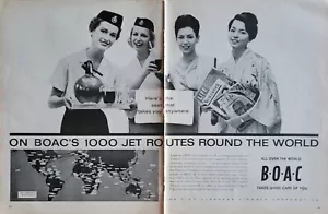 BOAC British Airways, International Stewardess Vintage 1962 Airline Ad - Bild 1 von 1