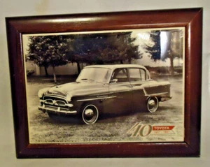 VINTAGE TOYOTA 40 YEARS IN AMERICA WOOD BOX WITH TILE INSERT TOP 8 1/2" X 6 1/2" - Picture 1 of 4