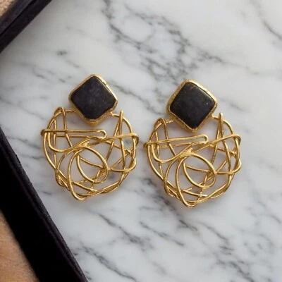 Modelo biométrico*Pendientes vintage, pendientes de piedras preciosas, turco, San Valentín.Lpislázul Foto 1 de 4