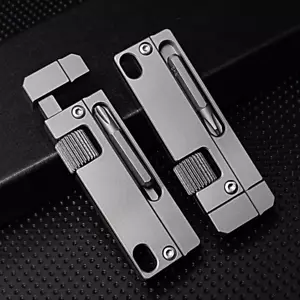 EDC Titanlegierung Multitools verstellbar Schraubenschlüssel Tasche mit Bithalter Schlüsselanhänger - Bild 1 von 8