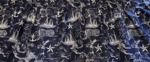 Nautical, Map, Navy Blue, Valance 42"W X 15"L Window Curtain Valance - Picture 1 of 2