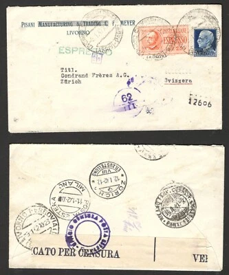 ITALY TO SWITZERLAND - ESPRESSO CENSORSHIP LETTER - 1942. - Image 1 of 3