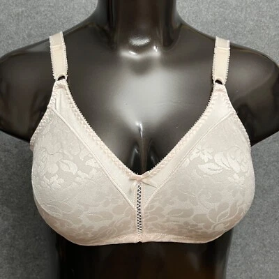 Bali 40B Double-Support Wire-Free Bra Lace Pink Wireless Full Coverage Unpadded - Image 1 of 4