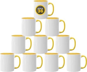36pcs Blank Mugs 11oz Sublimation Coated Mugs Heat Press Cups + Styrofoam - Picture 1 of 29