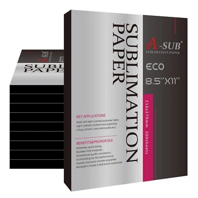 2000 hojas a granel papel de sublimación A-SUB 8,5x11 Eco 125 g impresora de inyección de tinta al por mayor Foto 1 de 4