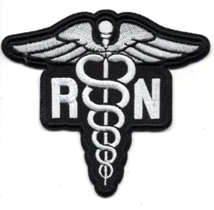 REGISTRIERTE KRANKENSCHWESTER Bügelbild Patch Krankenschwester Sanitäter Caduceus - Bild 1 von 1