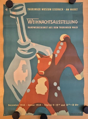Plakat Ursula Holzapfel Museum Eisenach Weihnachten 1958 Original DDR A2 - Bild 1 von 4