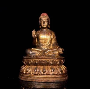 Yongle Signed Old Chinese Bronze Statue Buddha N1592 - Picture 1 of 9