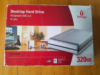Iomega 320GB USB 2.0 Desktop Hard Drive - For PC/Mac - 7200 Rpm -  Free P&P - Image 1 of 4