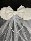 Wedding Minnie Ear Mouse Bridal minnie Disney Parks Wedding Veil Headband Handma