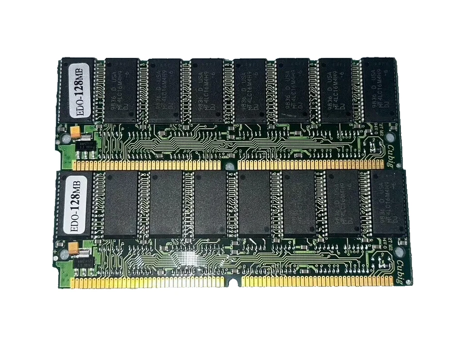 Micron Cubig 256MB 2x128MB 72-Pin EDO Memory SIMM RAM 5V 3V 60ns Power Mac - Image 1 of 1