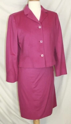 Valentino Miss V Italy blazer skirt suit wool cashmere violet Sz 8 - Image 1 of 4
