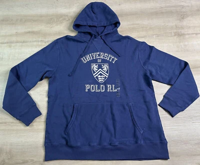 Polo Ralph Lauren Mens Big&Tall Pullover Hoodie Blue LT University of Polo RL - Image 1 of 4