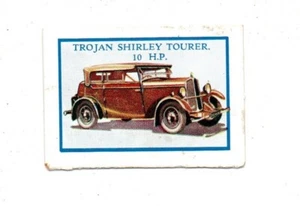 D.C.THOMPSON TRADE CARD MOTOR CARS 1934 TROJAN SHIRLEY TOURER 10 H.P. - Picture 1 of 2