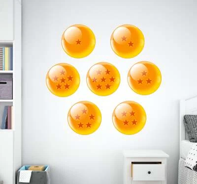 ALL 7 Dragon Balls Dragon Ball Z Wall Decal Sticker Kids Room Art Mural GMD30