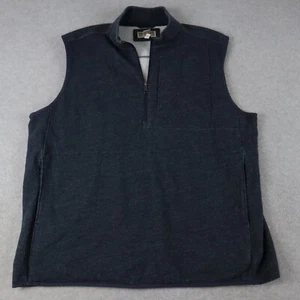Duluth Trading Vest Mens 2XL XXL 1/4 Zip Pullover Knit Mock Neck Blue Sleeveless - Picture 1 of 5